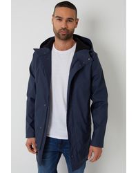 Threadbare - Microfleece Lined Longline Showerproof Hooded Raincoat - Lyst