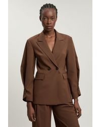 Karen Millen - Tailored Strong Shoulder Double Breasted Blazer - Lyst