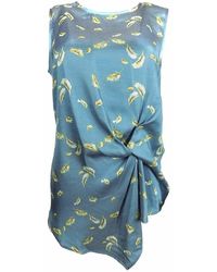 Secret Label - Round Neck Twist Front Sleeveless Blouse - Lyst