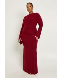 Boohoo - Plus Long Sleeve Twist Front Maxi Dress - Lyst