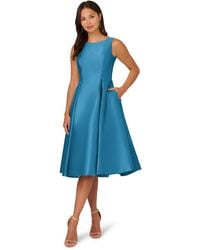 Adrianna Papell - Sleeveless Tea Length Dress - Lyst