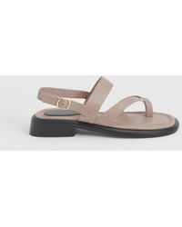 Faith - Isabelle Faux Leather Toe Loop Chunky Flat Sandals - Lyst