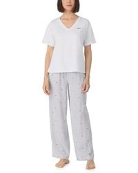 DKNY - Short Sleeve Top And Pant Sleep Set - Lyst