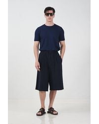 Giesto - Chino Style Wide Leg Long Shorts With Drawstring Waist - Lyst