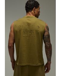 BoohooMAN - Training Dept Premium Heavyweight 220Gsm Oversized Boxy Tank - Lyst