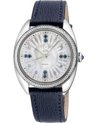 Gv2 - Palermo Diamond Swiss Quartz Mop Dial, Genuine Handmade Leather Watch - Lyst