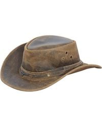 Infinity Leather - Cowboy Aussie Real Hat Australian Tan Western Outback Bush Hat - Lyst