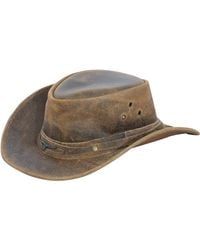 Infinity Leather - Cowboy Aussie Real Hat Australian Tan Western Outback Bush Hat - Lyst