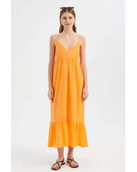 Hiccup - V Neck Spaghetti Strap Tiered Maxi Dress - Lyst