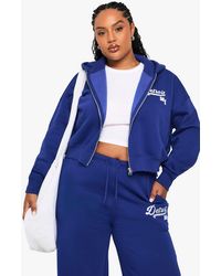 Boohoo - Plus Detroit Oversized Zip Up Hoodie - Lyst