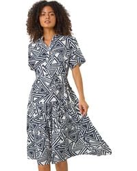 D.u.s.k - Abstract Print Midi Shirt Dress - Lyst