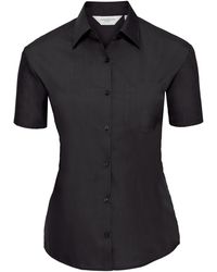 Russell - Collection Ladies/ Short Sleeve Poly-Cotton Easy Care Poplin Shirt - Lyst