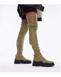 TOPSHOP - Wide Fit Martha Over The Knee Stretch Boot - Lyst