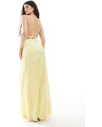 TFNC London - Bridesmaid Satin Maxi Dress With Minimal Back Detail - Lyst