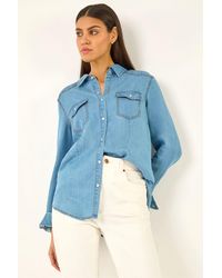 Roman - Denim Front Pocket Shirt - Lyst