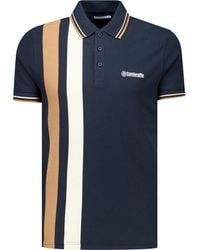 Lambretta - Classic Yarn Dyed Stripe Logo Polo Shirt /Smoke) Cotton - Lyst