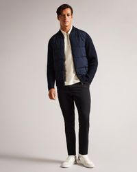 Ted Baker - Men's Spores Regular Wadded Zip Through Jacket In Navy - Lyst