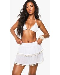 Boohoo - Shell Embellished Beach Rara Skirt - Lyst