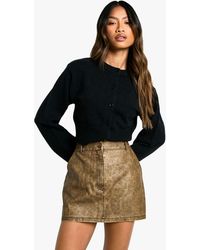 Boohoo - Washed Pu Micro Mini Skirt - Lyst