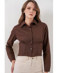 Bigdart - Fitted Poplin Button-Up Short Shirt - Lyst