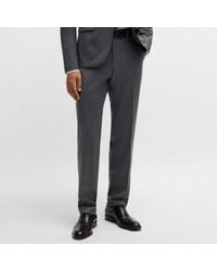 BOSS - Broek H-lenon Regular-fit In Grijs - Lyst