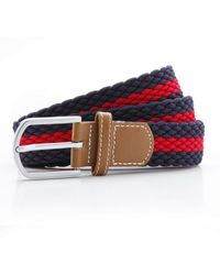 Asquith & Fox - Two Colour Stripe Braid Stretch Belt (/) - Lyst