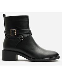 Where's That From - Wheres Elvara Low Block Heel Ankle Boot With Strap Detail - Lyst