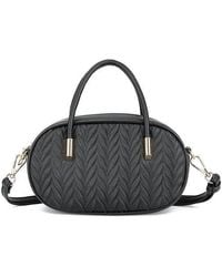 SVNX - Textured Oval Top Handle Crossbody Bag - Lyst