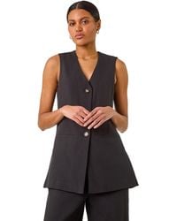 Roman - Longline Button Waistcoat Jacket - Lyst