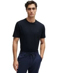 BOSS - Thompson 01 T-shirt In Donkerblauw - Lyst