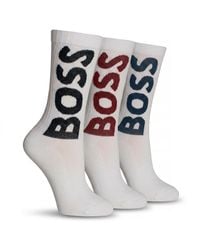 BOSS - Pack Of 3 Quarter Socks 50524259 - Lyst