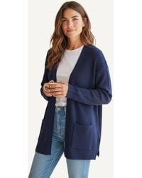 Secret Label - Ribbed Open Front Cardigan Viscose - Lyst