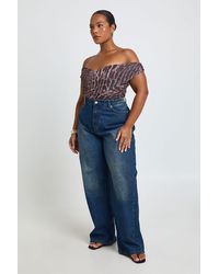 Boohoo - Plus Twist Bardot Bodysuit - Lyst