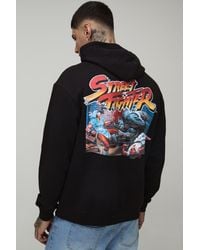 BoohooMAN - Tall Oversized Street Fighter Licensed Printed Hoodie - Lyst
