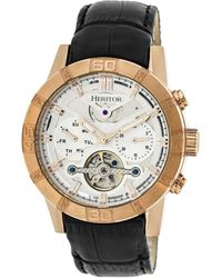 Heritor - Hannibal Semi-Skeleton Leather-Band Watch - Lyst
