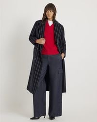River Island - Wide Leg Jeans Cargo Cotton - Lyst