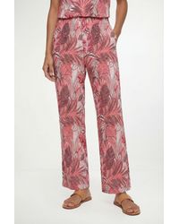 Wallis - Petite Tropical Print Wide Leg Trouser - Lyst