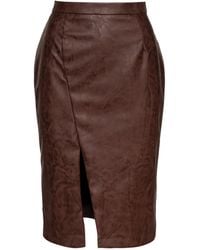 Conquista - Faux Leather Pencil Skirt - Lyst
