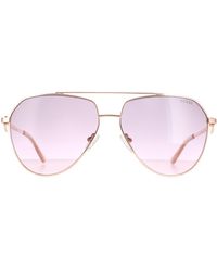 Guess - Aviator Shiny Rose Bordeaux Gradient Gf6140 Metal (Archived) - Lyst