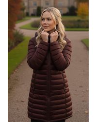 Roman - Longline Quilted Hooded Puffer Coat - Lyst