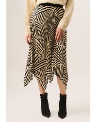 Gini London - Assymetric Hem Pleated Midi Skirt - Lyst