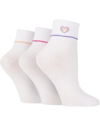 Wildfeet - 3 Pack Ladies Fashion Turnover Top Rib Lounge Socks - Lyst