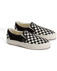 Vans - Classic Slip-On Canvas/ Beaded Checkerboard Trainers - Lyst