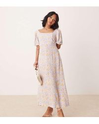 Nobody's Child Petite - Nobody's Lara Puff Sleeve Midi Dress - Lyst