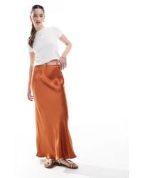 Miss Selfridge - Satin Bias Bow Maxi Skirt - Lyst