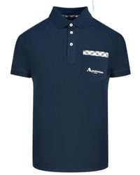 Aquascutum - Check Pocket Polo Shirt Cotton - Lyst