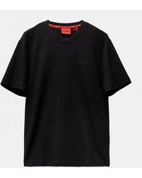 HUGO - Austin Waffle-structured Pyjama T-shirt With Embroidered Logo - Lyst