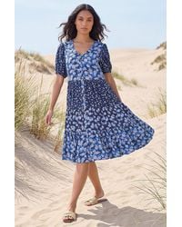 Roman - Floral Cotton Blend Tiered Smock Dress - Lyst