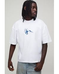 BoohooMAN - Oversized Boxy Floral Micro Print T-Shirt - Lyst