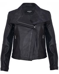 Infinity Leather - Classic Shawl Wrap Biker Jacket - Lyst